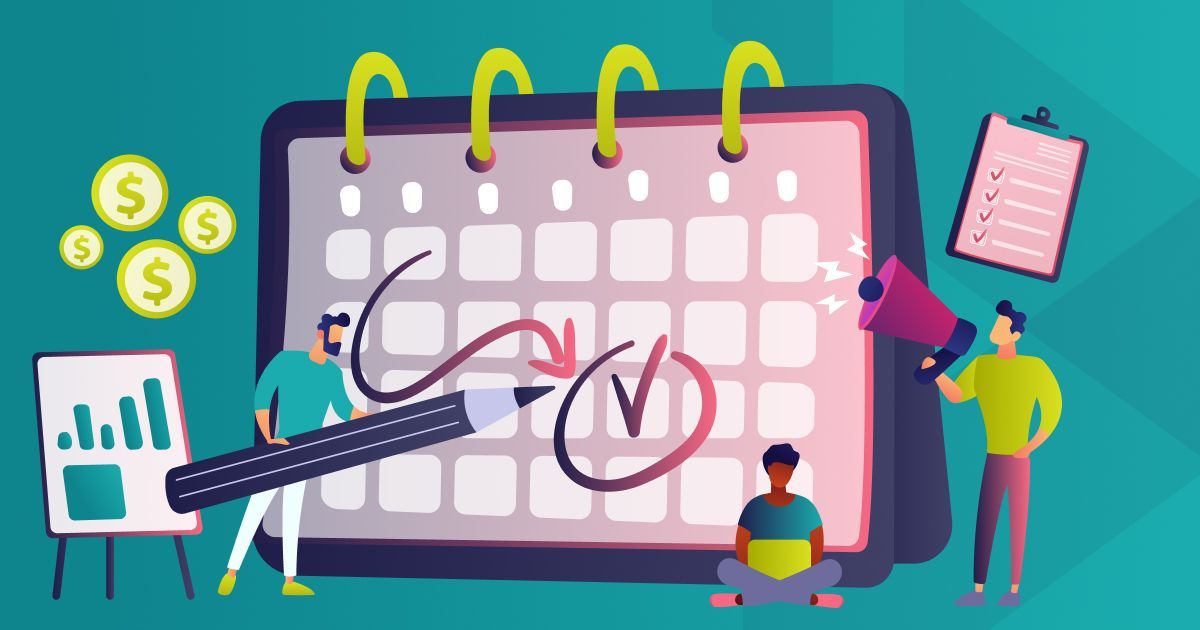 A calendar with a date selected and checked for an online event